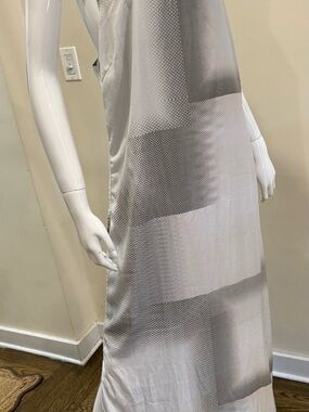 Calvin Klein Gray Gradient Geometric Maxi Dress